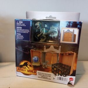 Jurassic World Dominion Blue Velociraptor Micro Collection Playset Dinosaur New
